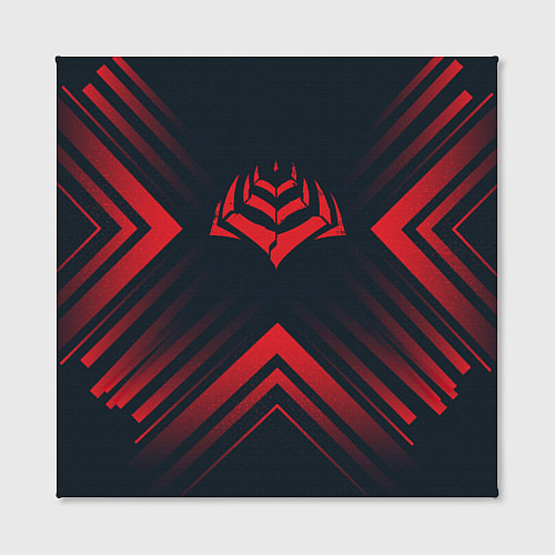 Картина квадратная Красный символ Warframe на темном фоне со стрелкам / 3D-принт – фото 2