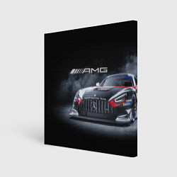 Холст квадратный Mercedes AMG - racing team - motorsport, цвет: 3D-принт