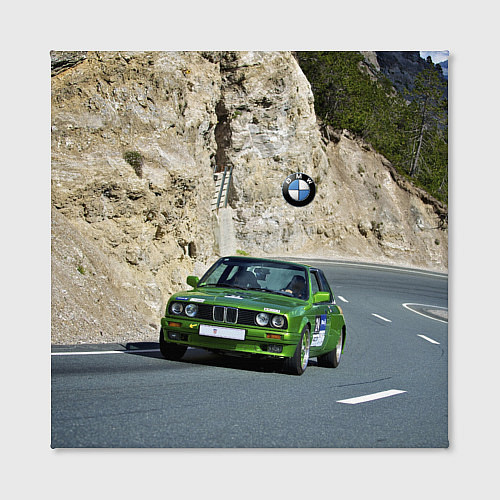 Картина квадратная Зелёная бэха на горной дороге / 3D-принт – фото 2