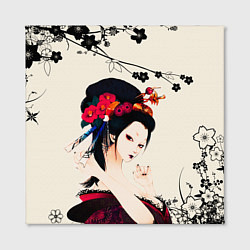 Холст квадратный Японская девушка, цвет: 3D-принт — фото 2