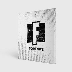 Холст квадратный Fortnite с потертостями на светлом фоне, цвет: 3D-принт