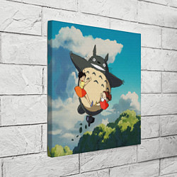 Холст квадратный Flight Totoro, цвет: 3D-принт — фото 2