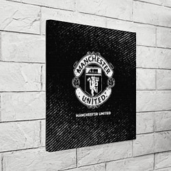 Холст квадратный Manchester United с потертостями на темном фоне, цвет: 3D-принт — фото 2