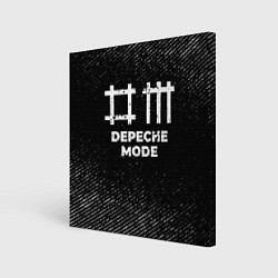 Холст квадратный Depeche Mode с потертостями на темном фоне, цвет: 3D-принт