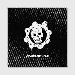 Холст квадратный Gears of War с потертостями на темном фоне, цвет: 3D-принт — фото 2