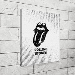 Холст квадратный Rolling Stones с потертостями на светлом фоне, цвет: 3D-принт — фото 2