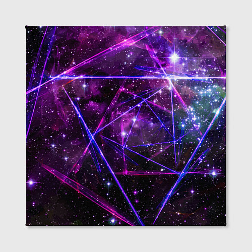 Картина квадратная Triangle space - Neon - Geometry / 3D-принт – фото 2