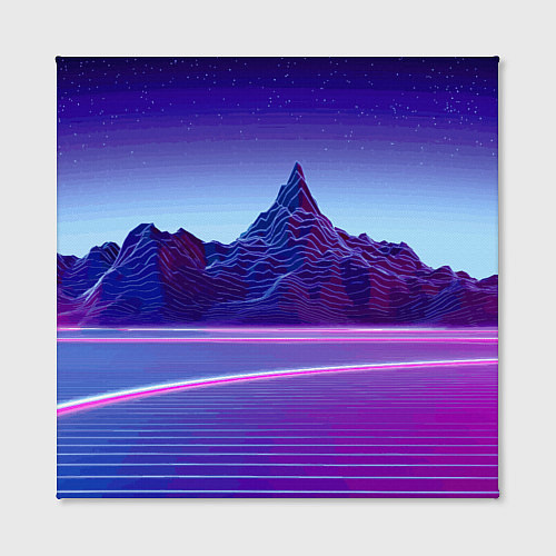 Картина квадратная Neon mountains - Vaporwave / 3D-принт – фото 2