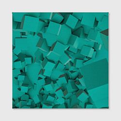 Холст квадратный Абстрактные сине-зелёные кубы, цвет: 3D-принт — фото 2