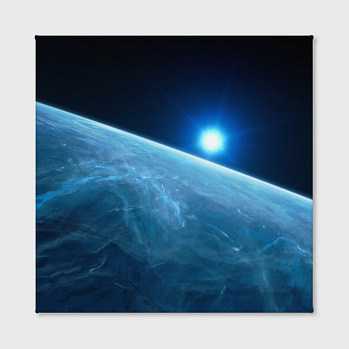 Картина квадратная Яркая звезда над горизонтом - космос / 3D-принт – фото 2