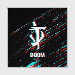 Холст квадратный Doom в стиле glitch и баги графики на темном фоне, цвет: 3D-принт — фото 2