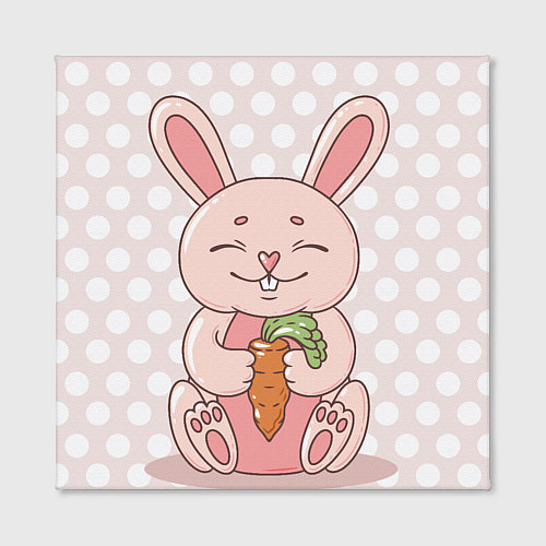 Картина квадратная Милый зайчик с морковкой / 3D-принт – фото 2