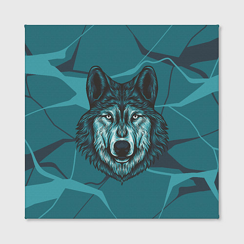 Картина квадратная Голова синего волка / 3D-принт – фото 2