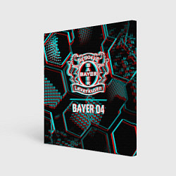 Холст квадратный Bayer 04 FC в стиле glitch на темном фоне, цвет: 3D-принт