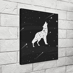 Холст квадратный Созвездие волка - волк из звезд, цвет: 3D-принт — фото 2