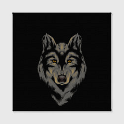 Холст квадратный Голова серого волка, цвет: 3D-принт — фото 2