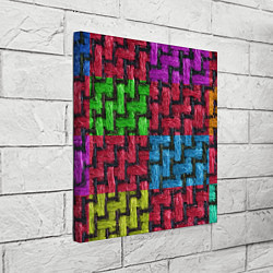 Холст квадратный Грубая вязка - цветная клетка - fashion 2044, цвет: 3D-принт — фото 2