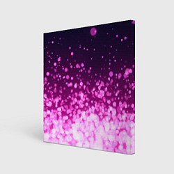 Холст квадратный Розовые блёстки на тёмном фоне, цвет: 3D-принт