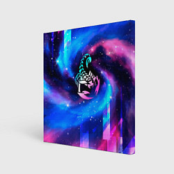 Холст квадратный Scorpions неоновый космос, цвет: 3D-принт