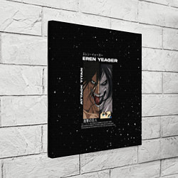 Холст квадратный Attack on Titan Eren Yeager, цвет: 3D-принт — фото 2