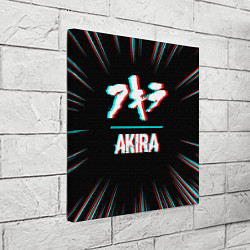 Холст квадратный Символ Akira в стиле glitch на темном фоне, цвет: 3D-принт — фото 2