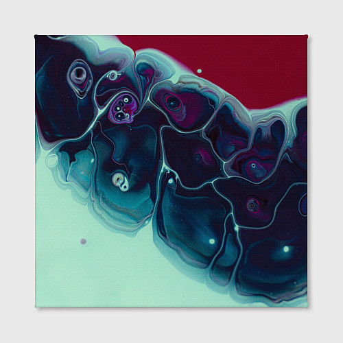 Картина квадратная Вода и краски - синие и красные / 3D-принт – фото 2