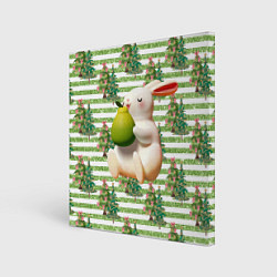 Картина квадратная Кролик с грушей