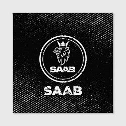 Холст квадратный Saab с потертостями на темном фоне, цвет: 3D-принт — фото 2