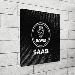 Холст квадратный Saab с потертостями на темном фоне, цвет: 3D-принт — фото 2