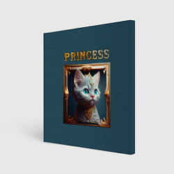 Холст квадратный Кошечка принцесса - картина в рамке, цвет: 3D-принт