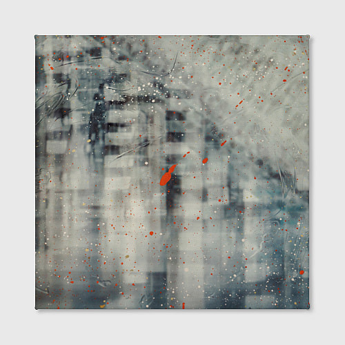 Картина квадратная Серый туман и оранжевые краски / 3D-принт – фото 2