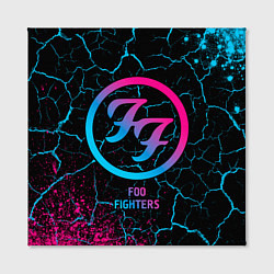 Холст квадратный Foo Fighters - neon gradient, цвет: 3D-принт — фото 2