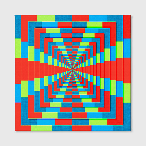 Картина квадратная Разноцветный туннель - оптическая иллюзия / 3D-принт – фото 2