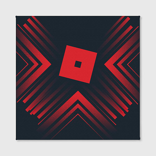 Картина квадратная Красный символ Roblox на темном фоне со стрелками / 3D-принт – фото 2