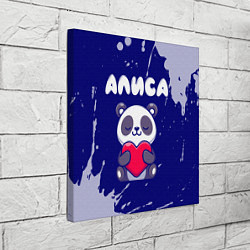 Холст квадратный Алиса панда с сердечком, цвет: 3D-принт — фото 2