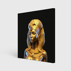 Холст квадратный Нейросеть - золотая египетская богиня, цвет: 3D-принт