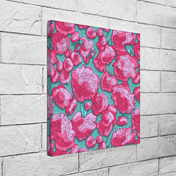 Холст квадратный Пышные цветы - пионы, цвет: 3D-принт — фото 2