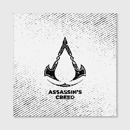 Картина квадратная Assassins Creed с потертостями на светлом фоне / 3D-принт – фото 2