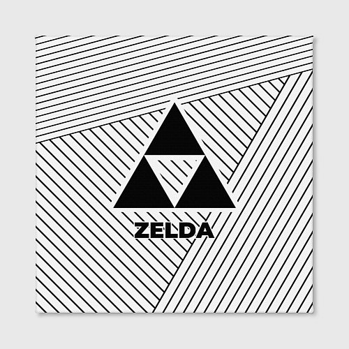 Картина квадратная Символ Zelda на светлом фоне с полосами / 3D-принт – фото 2