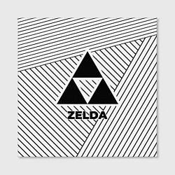 Холст квадратный Символ Zelda на светлом фоне с полосами, цвет: 3D-принт — фото 2