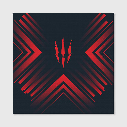Картина квадратная Красный символ The Witcher на темном фоне со стрел / 3D-принт – фото 2
