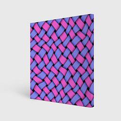 Холст квадратный Фиолетово-сиреневая плетёнка - оптическая иллюзия, цвет: 3D-принт