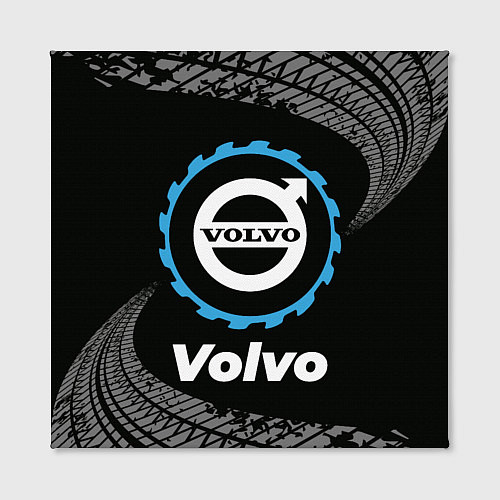 Картина квадратная Volvo в стиле Top Gear со следами шин на фоне / 3D-принт – фото 2