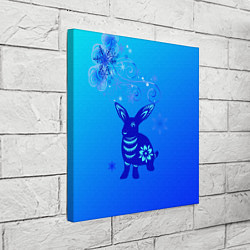 Холст квадратный Синий кролик и снежинки, цвет: 3D-принт — фото 2