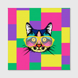 Холст квадратный Кот в стиле поп-арт, цвет: 3D-принт — фото 2