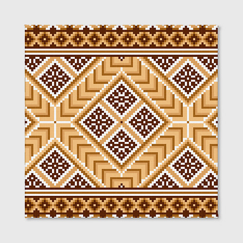 Картина квадратная Индейский пиксельный орнамент / 3D-принт – фото 2
