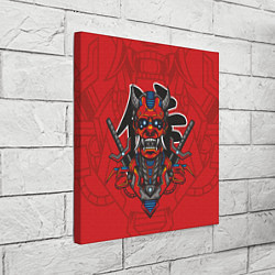 Холст квадратный Самурай - демон, цвет: 3D-принт — фото 2