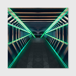Холст квадратный Неоновые фонари на космическом коридоре, цвет: 3D-принт — фото 2