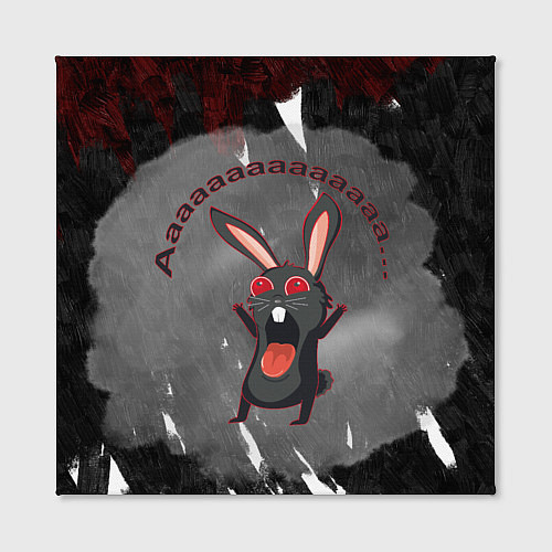Картина квадратная Черный кролик вопит как сумасшедший / 3D-принт – фото 2