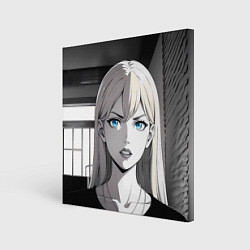 Картина квадратная Нейросеть - аниме блондинка